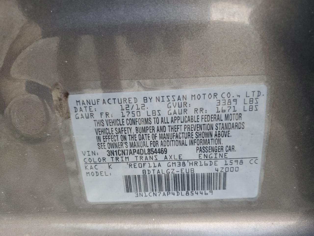 2013 NISSAN VERSA