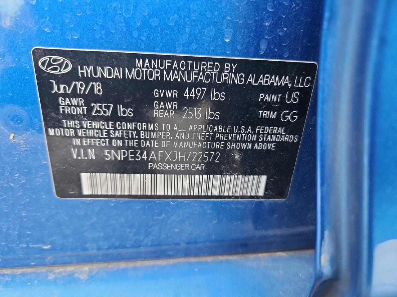 2018 HYUNDAI SONATA