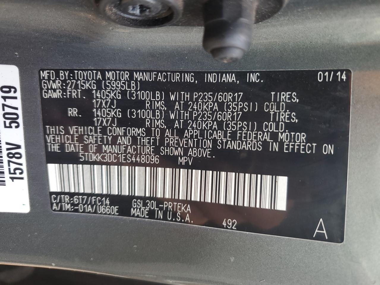 2014 TOYOTA SIENNA