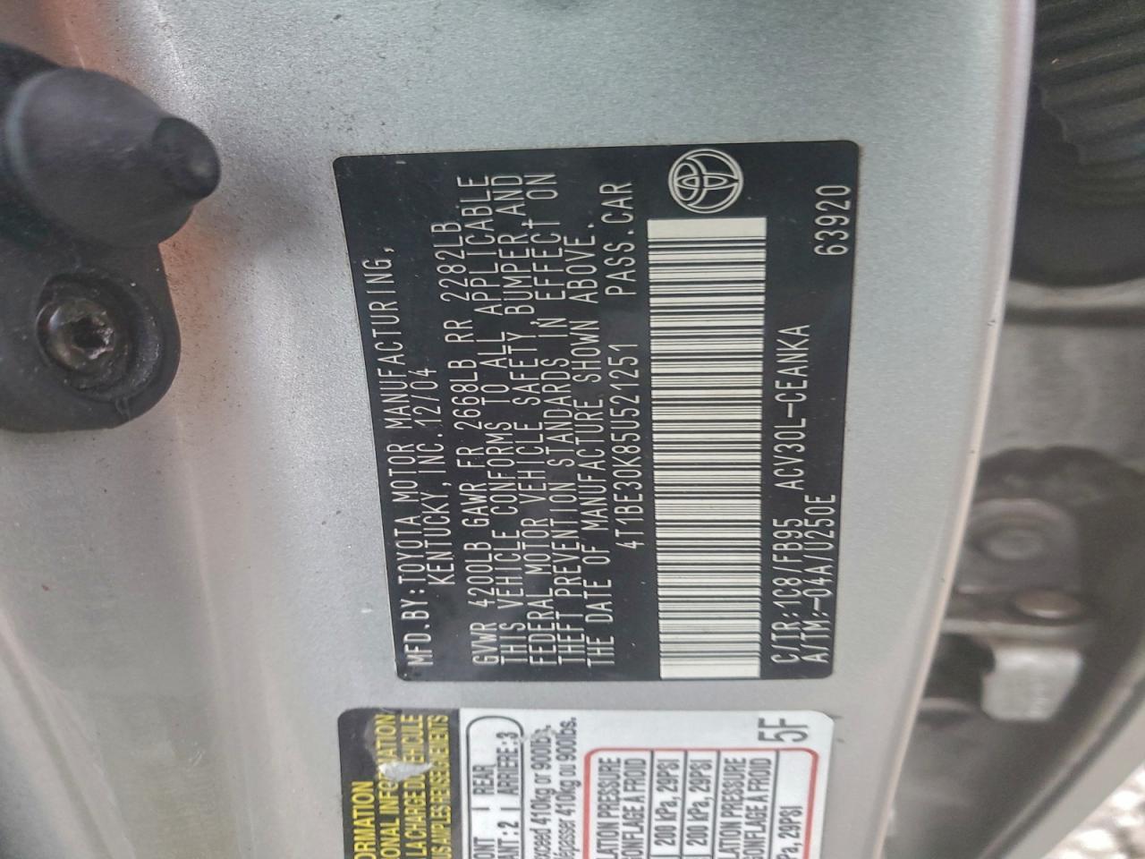 2005 TOYOTA CAMRY
