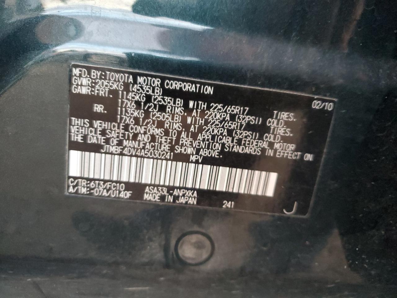 2010 TOYOTA RAV4