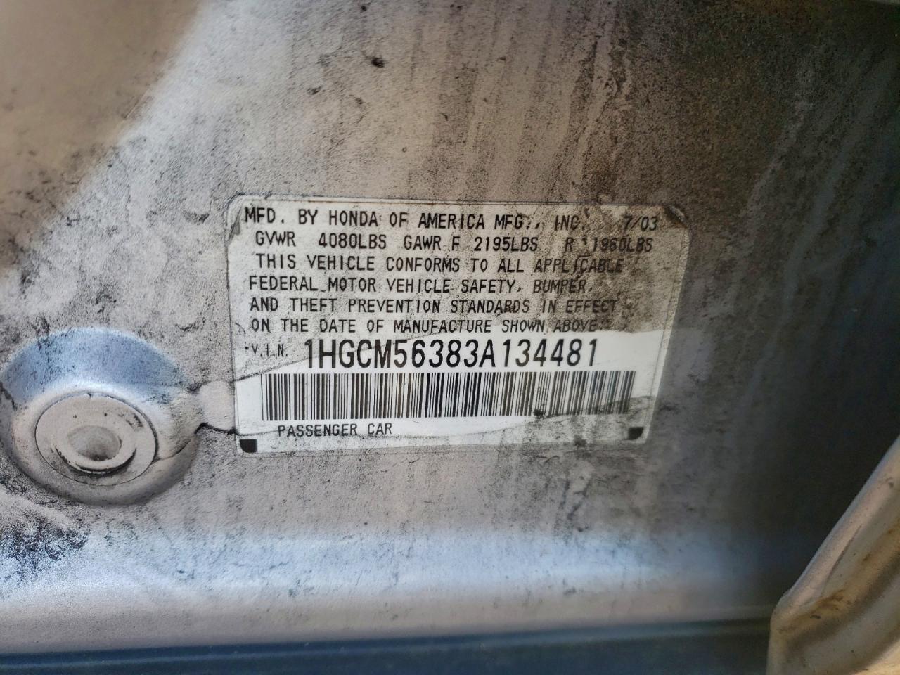 2003 HONDA ACCORD