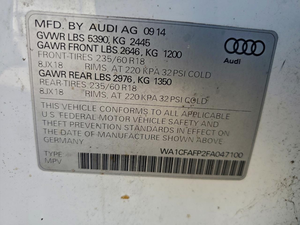 2015 AUDI Q5