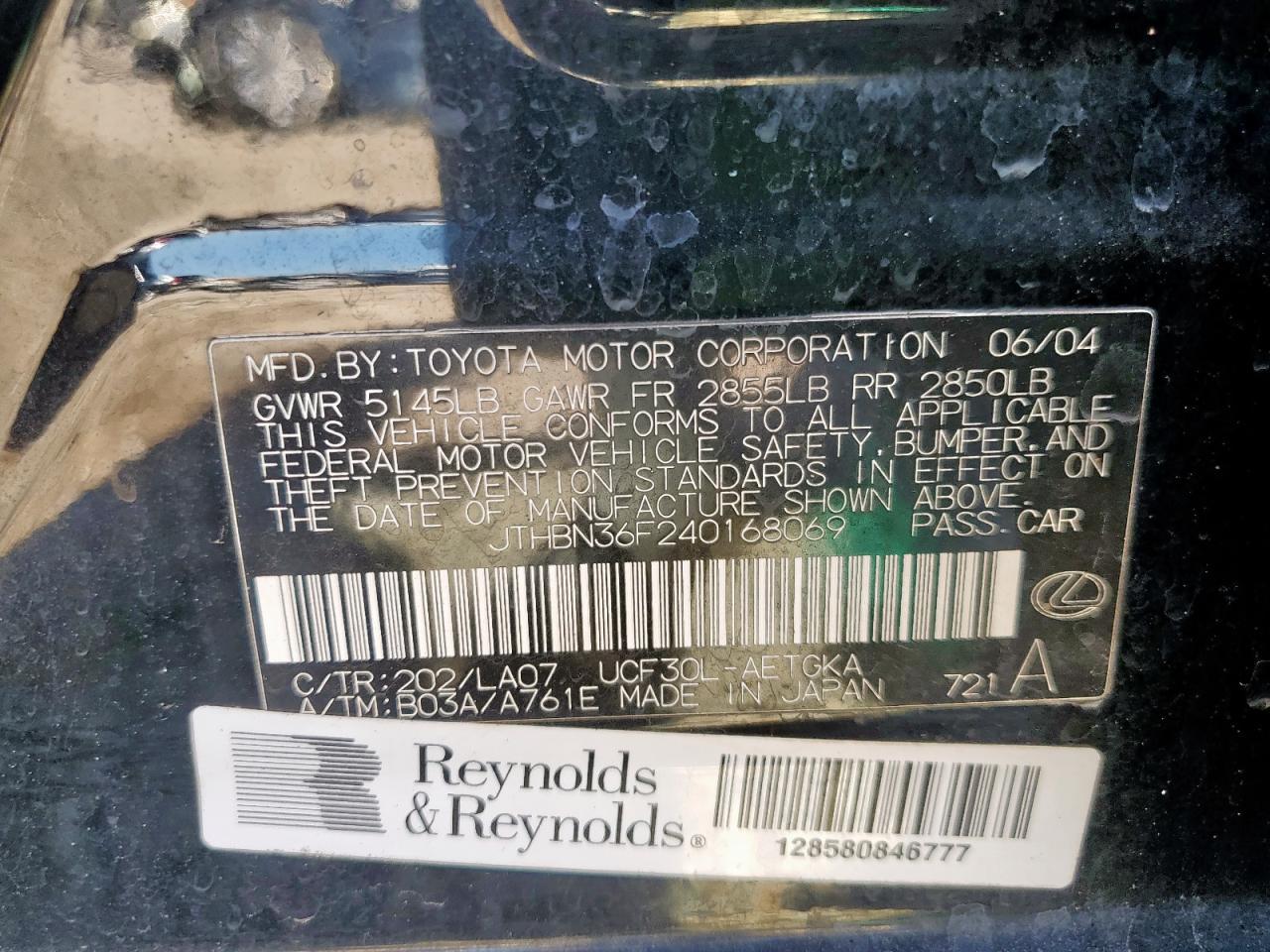 2004 LEXUS Ls 430