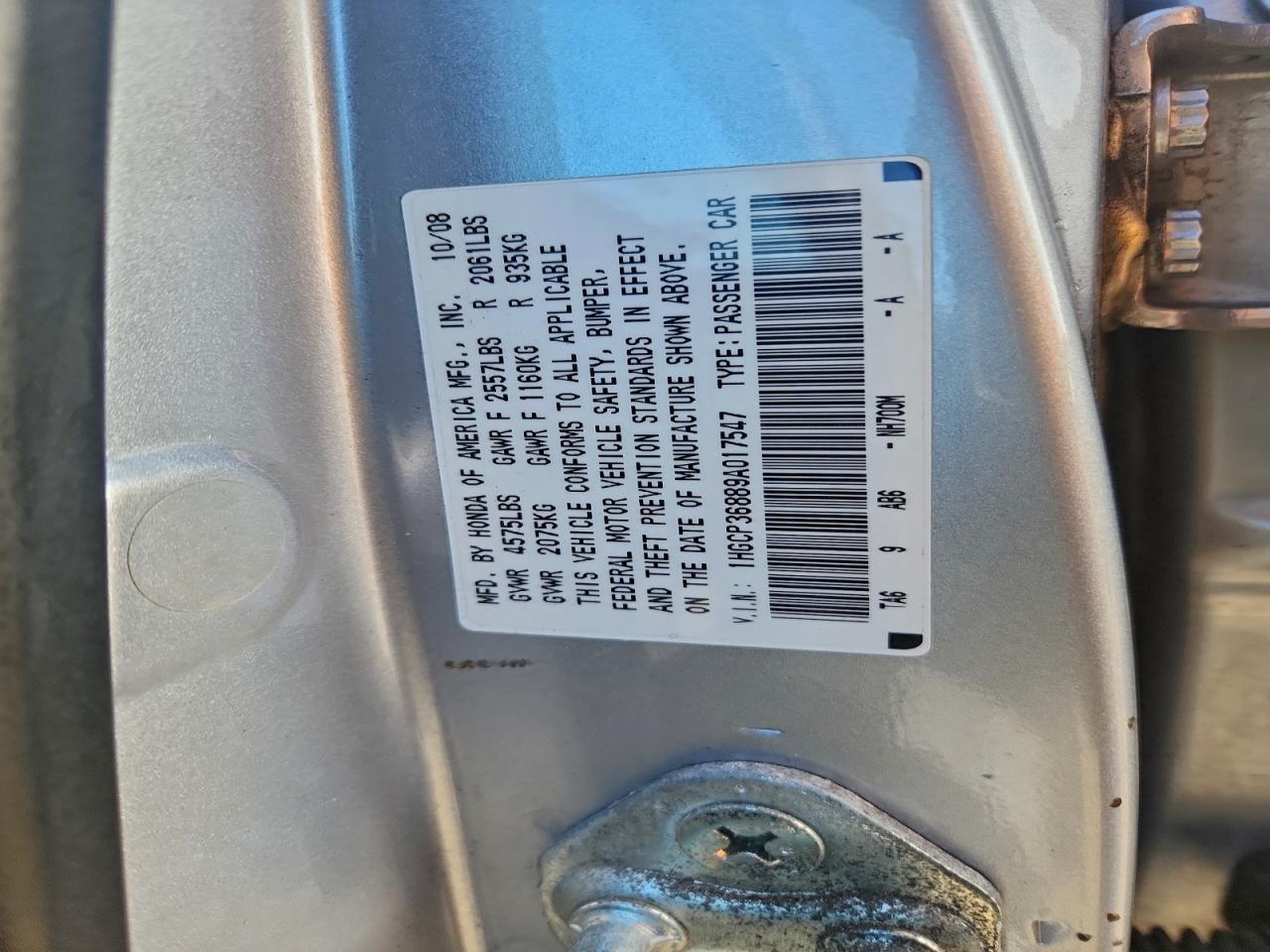2009 HONDA ACCORD