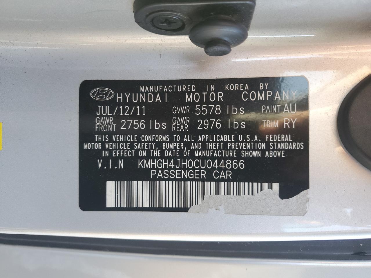 2012 HYUNDAI Equus