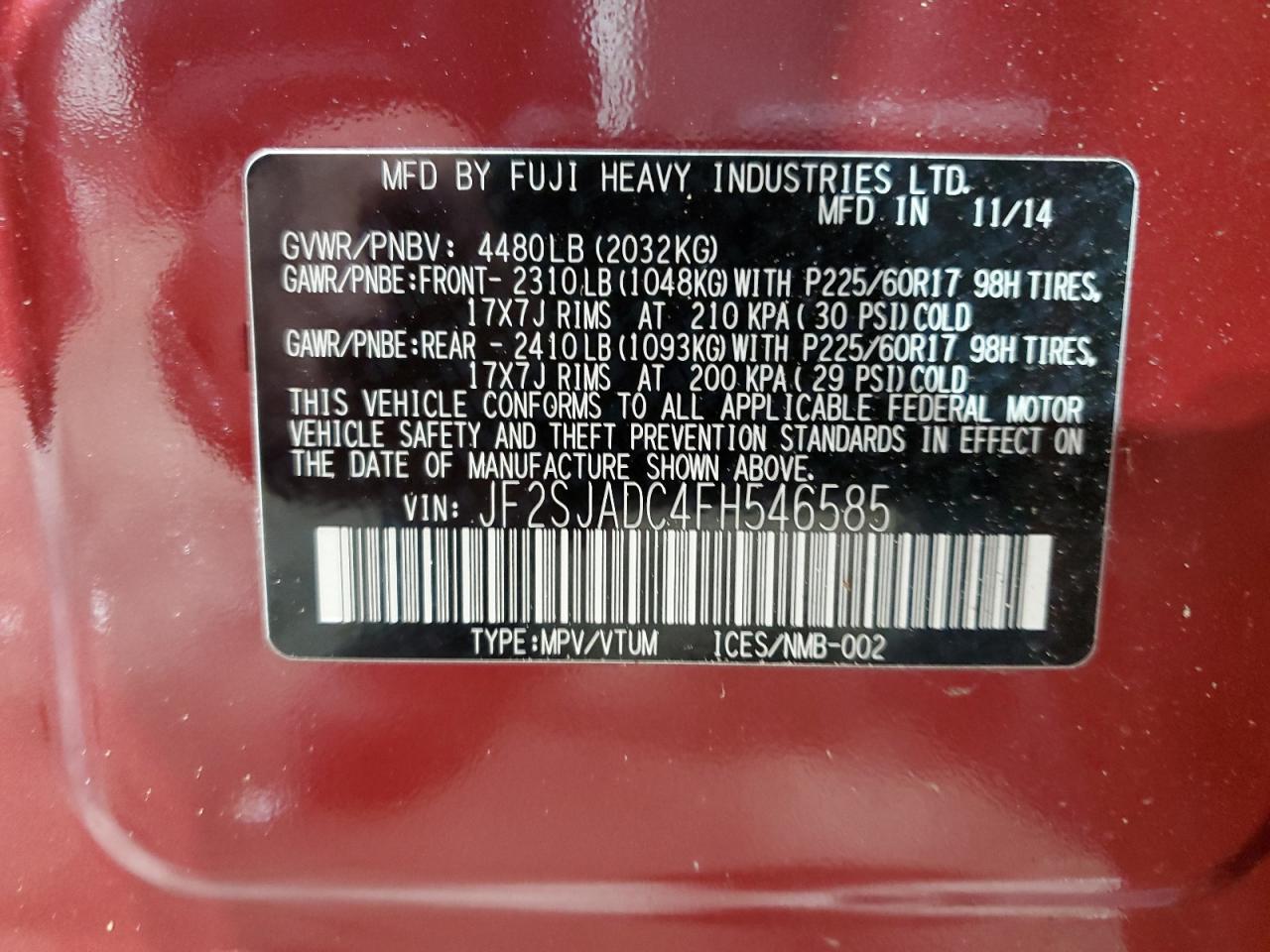 2015 SUBARU FORESTER