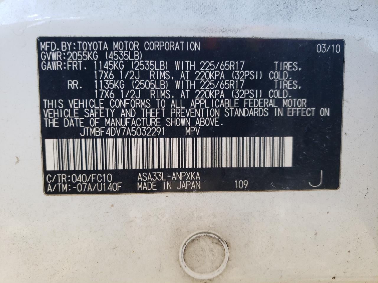 2010 TOYOTA RAV4