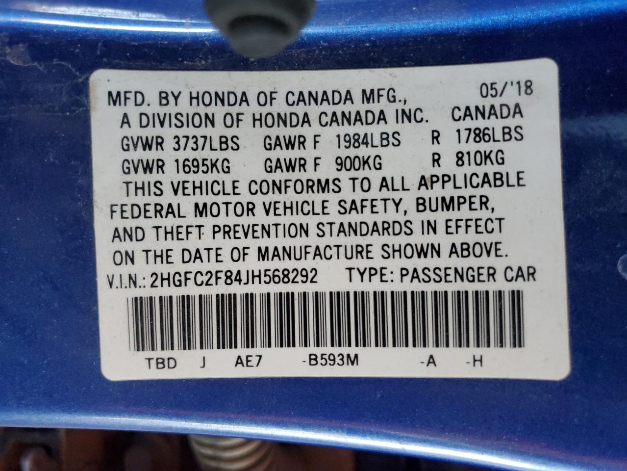 2018 HONDA CIVIC
