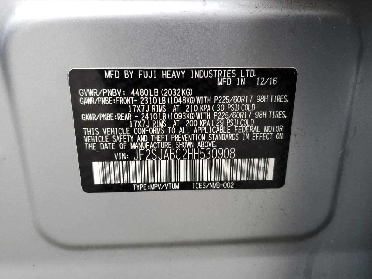 2017 SUBARU FORESTER