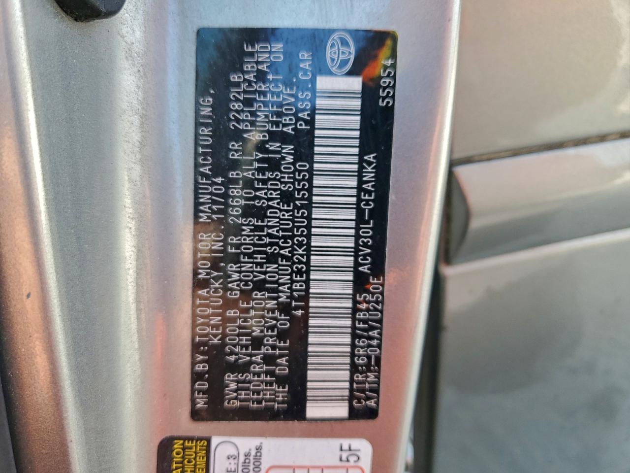 2005 TOYOTA CAMRY