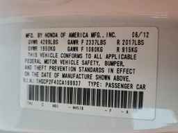 2012 HONDA ACCORD