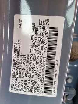 2021 HONDA ACCORD