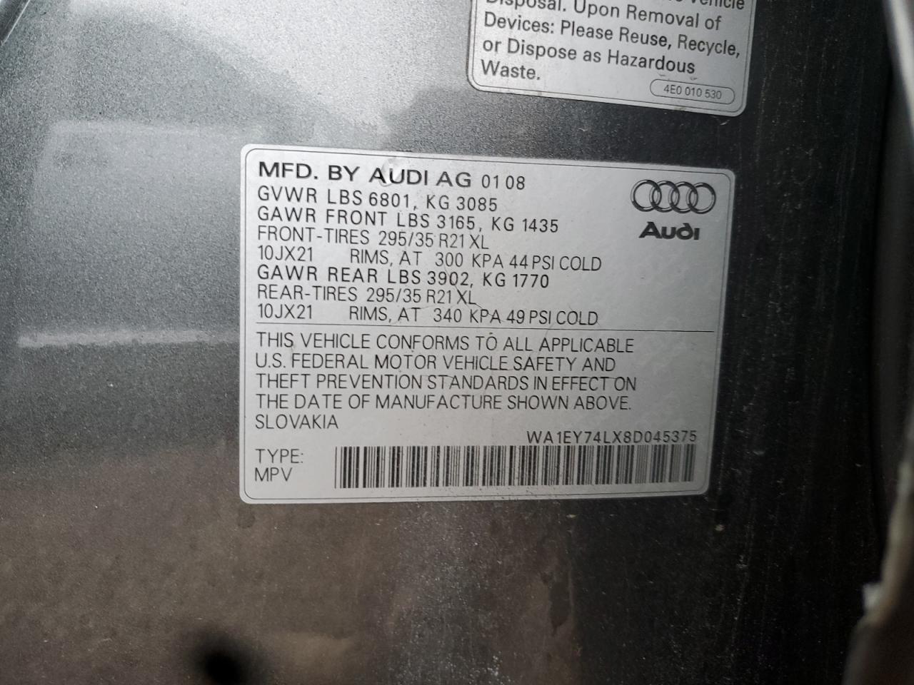 2008 AUDI Q7
