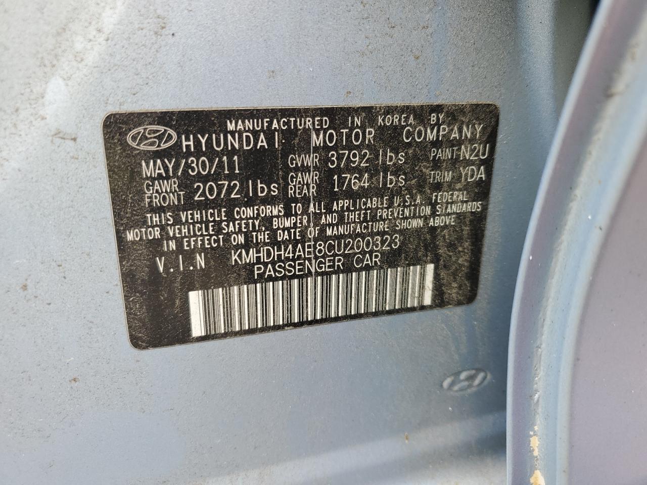 2012 HYUNDAI ELANTRA