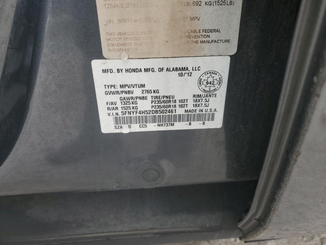 2013 HONDA PILOT