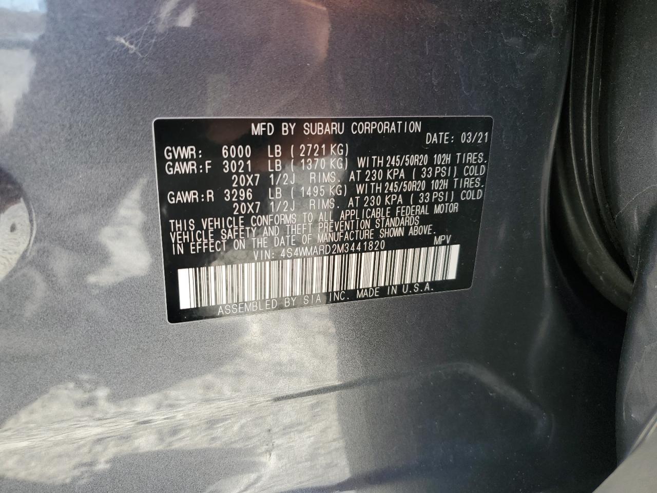 2021 SUBARU Ascent