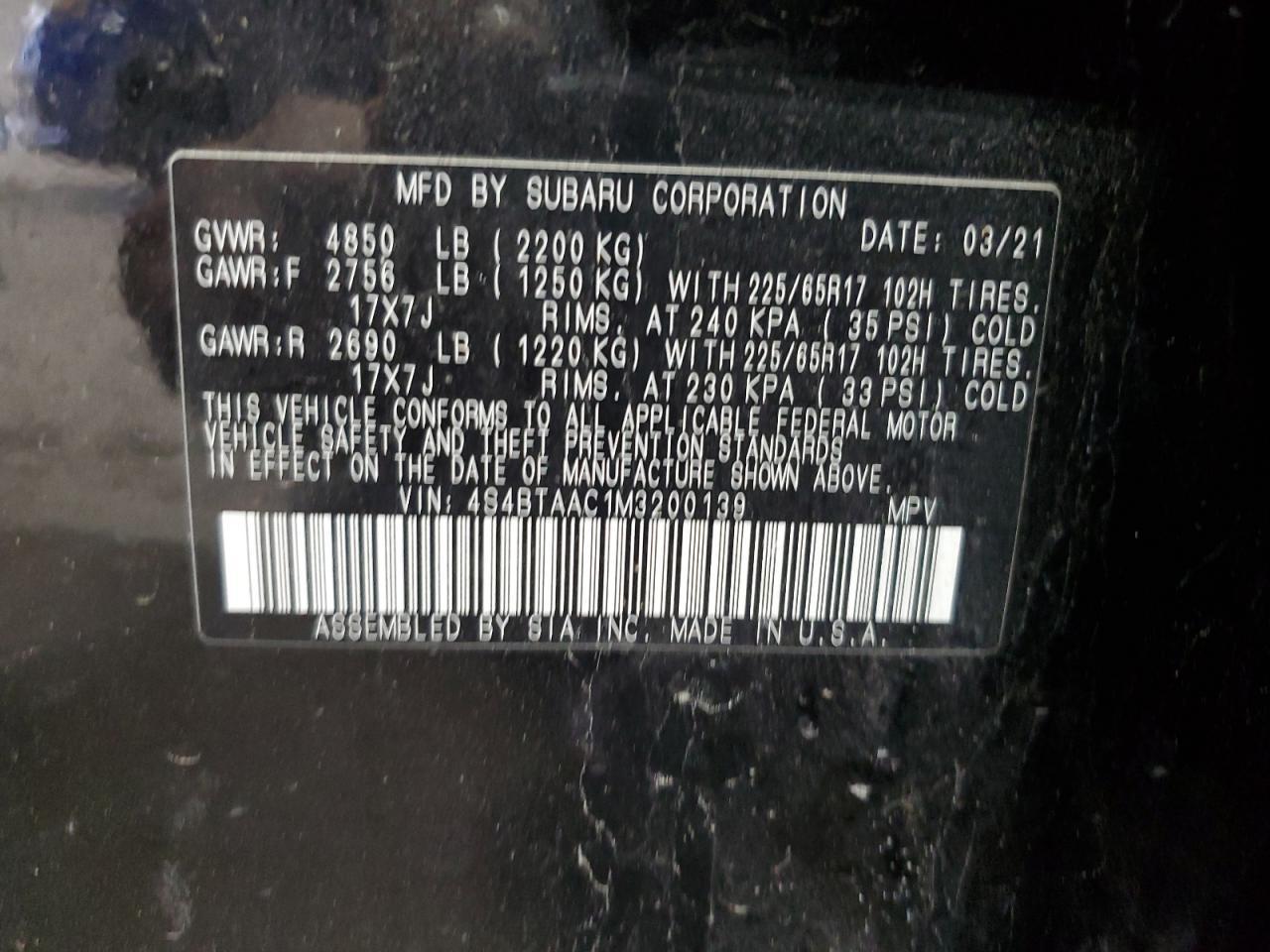 2021 SUBARU Outback