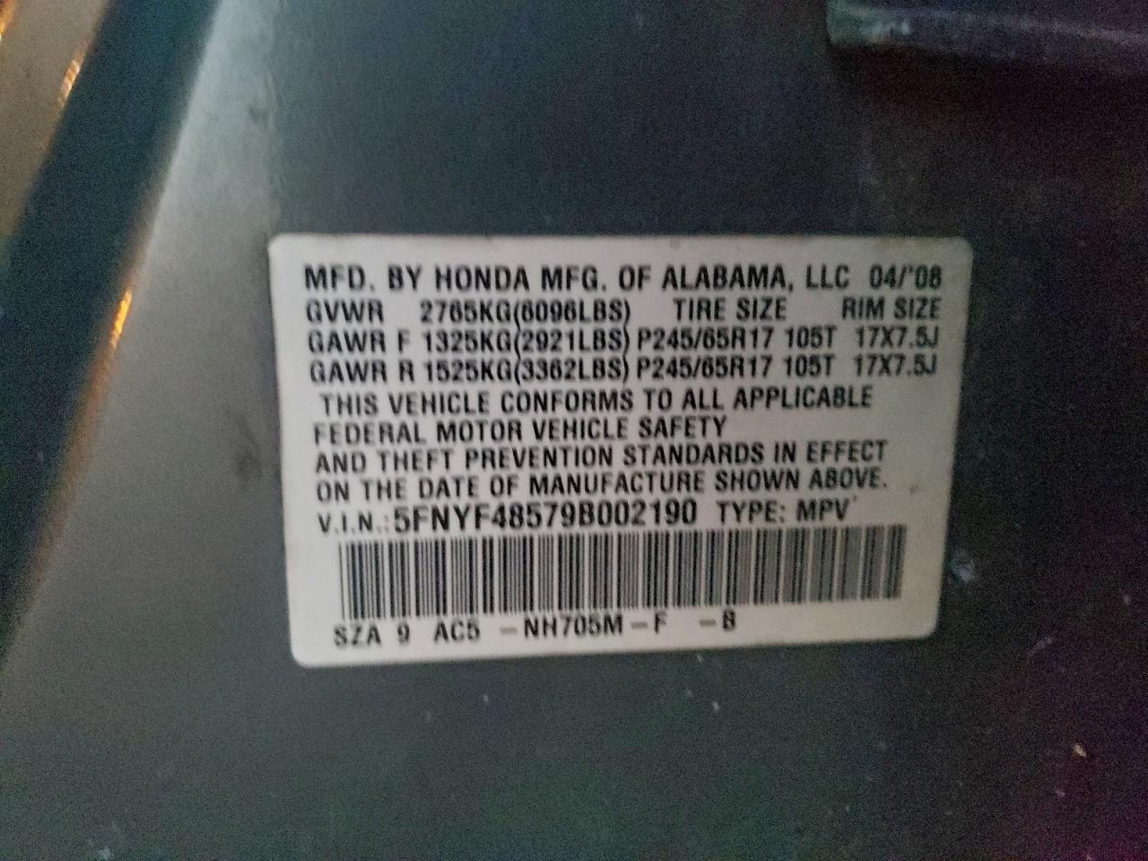 2009 HONDA PILOT