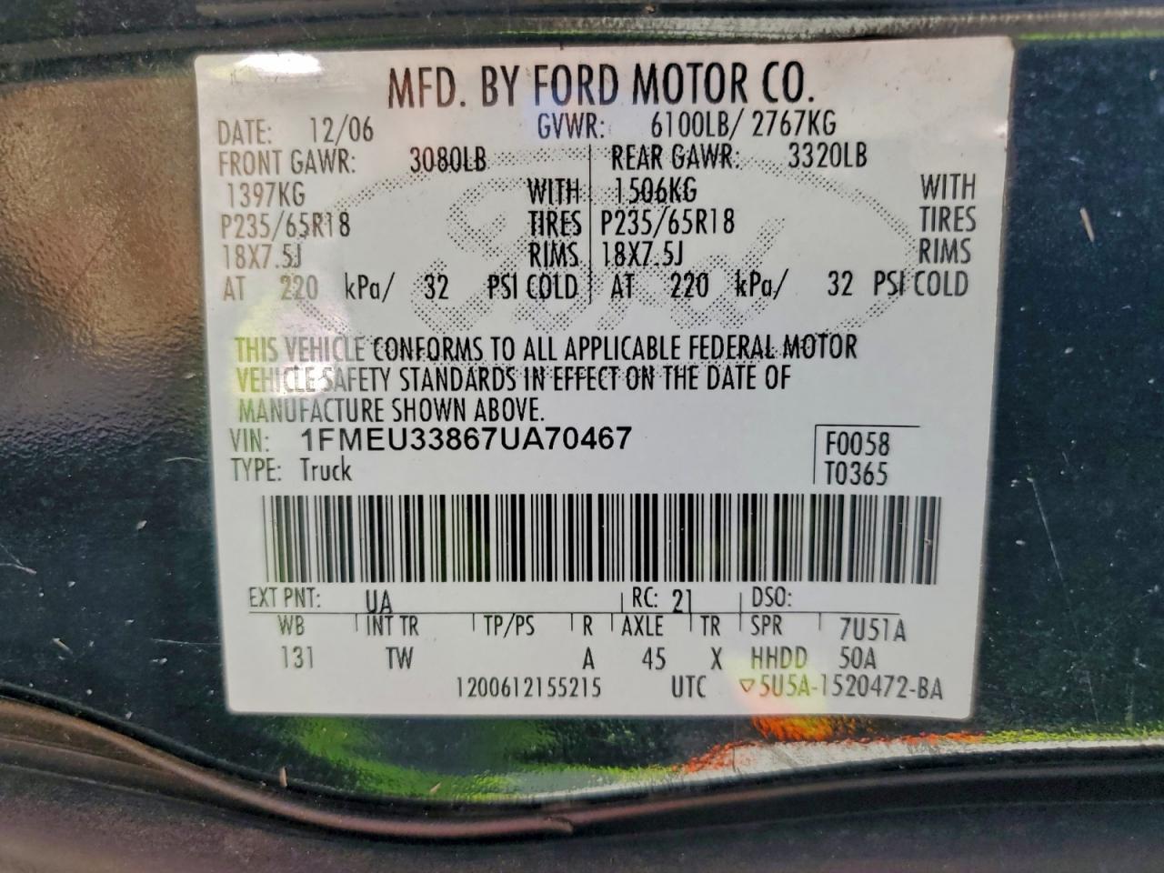 2007 FORD Explorer Sport Trac