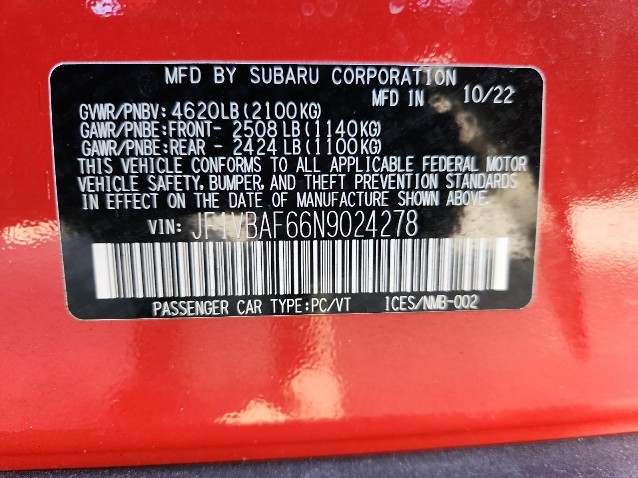 2022 SUBARU WRX