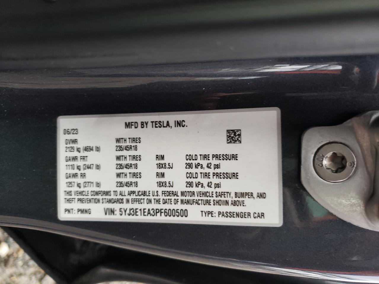 2023 TESLA MODEL 3