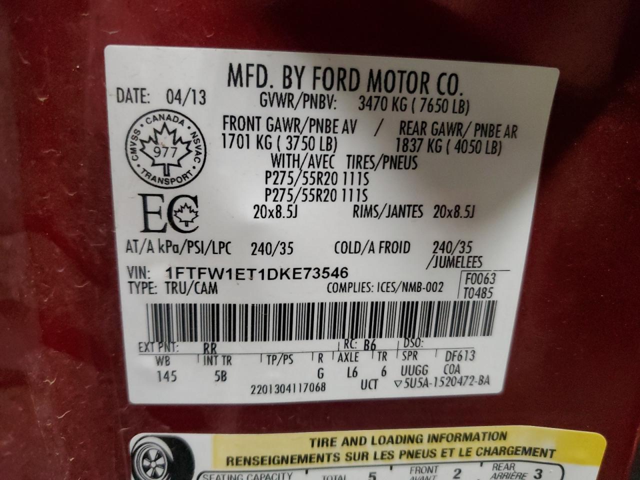 2013 FORD F-150