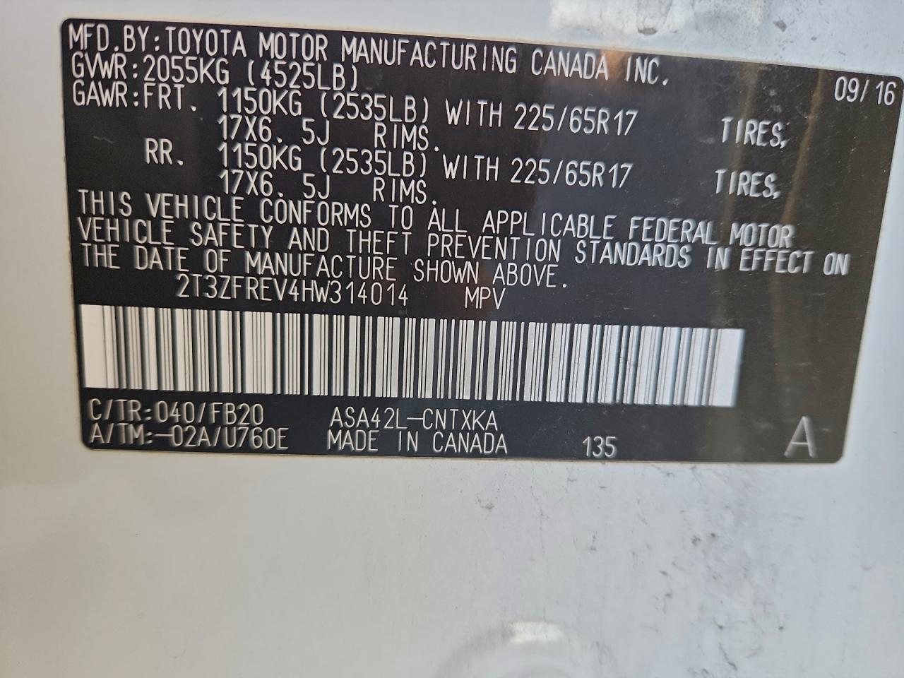 2017 TOYOTA RAV4