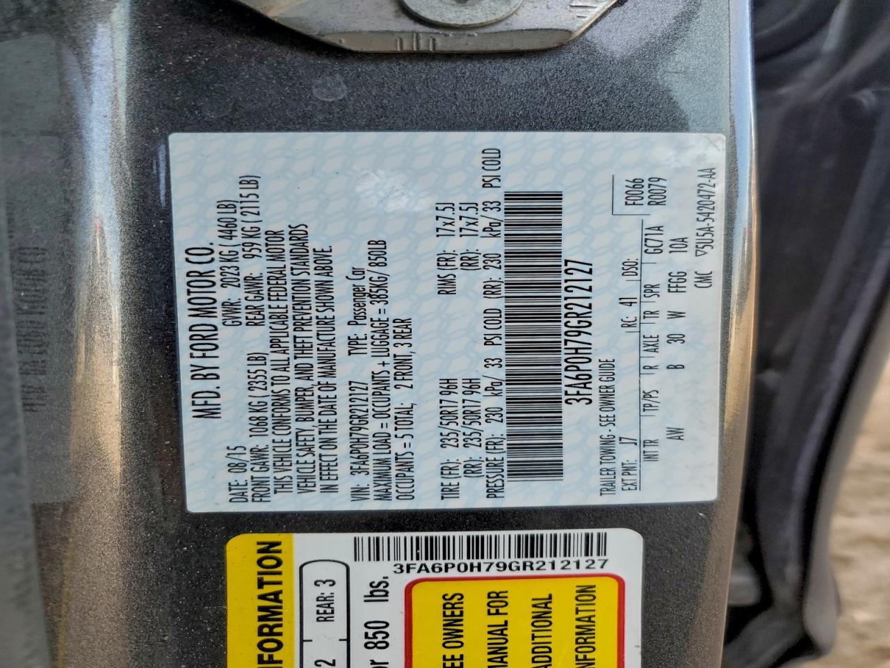 2016 FORD FUSION