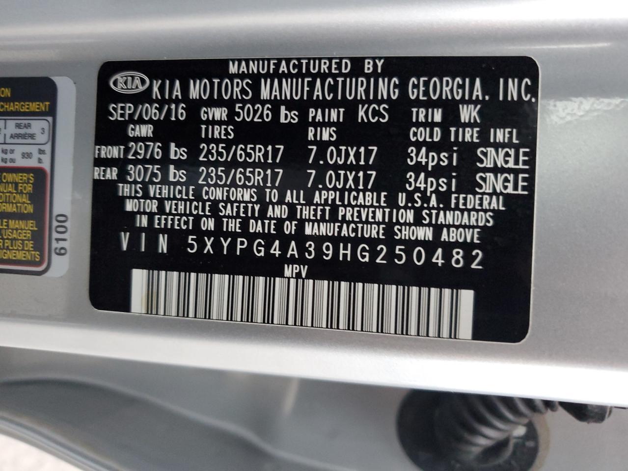 2017 KIA SORENTO