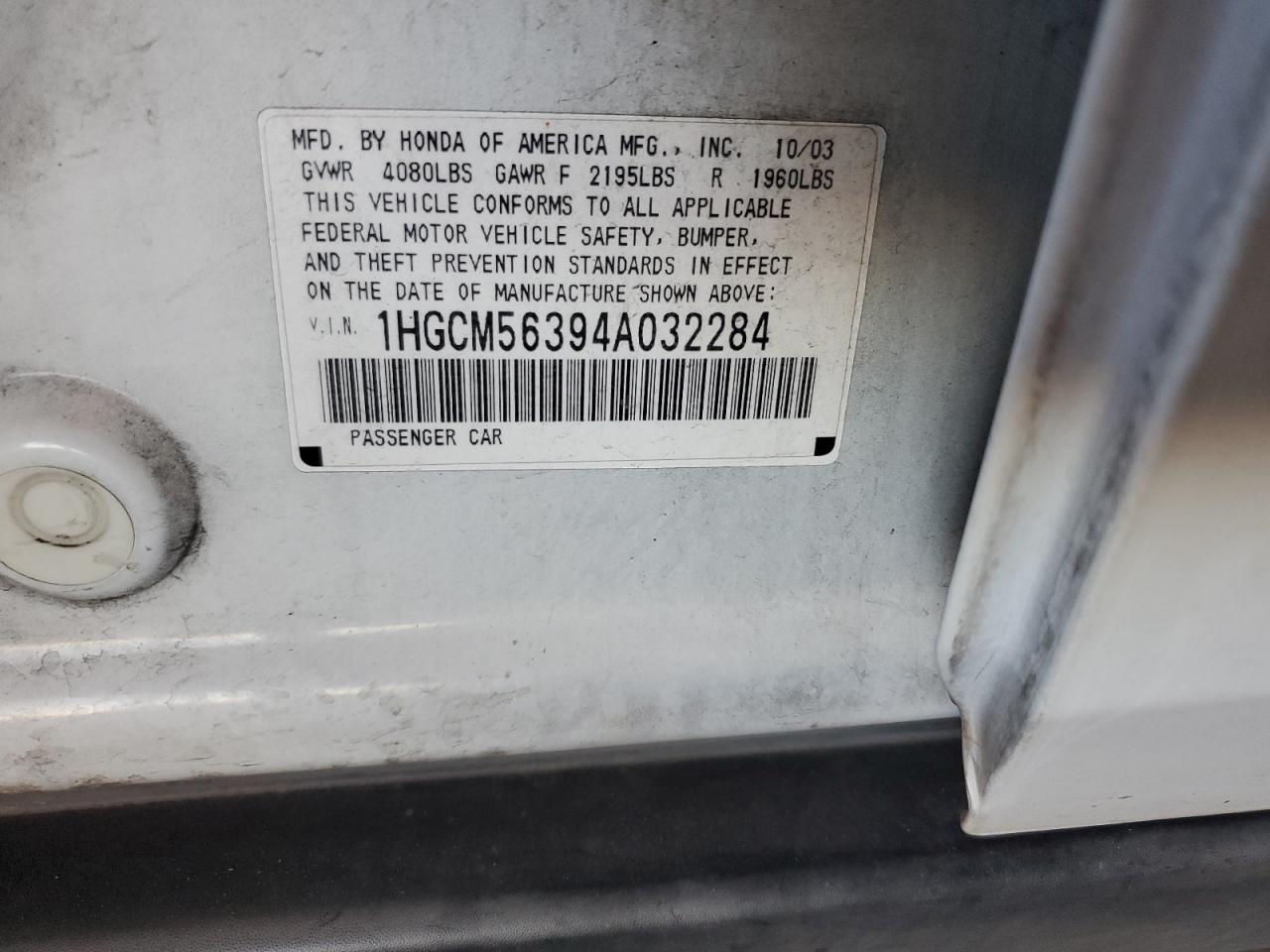 2004 HONDA ACCORD