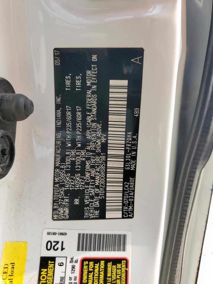2017 TOYOTA SIENNA