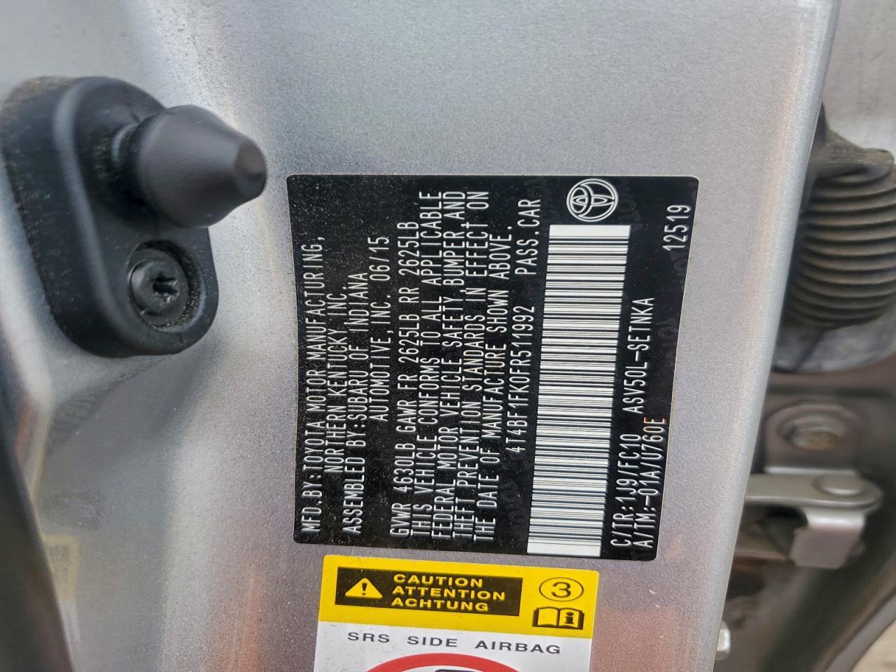 2015 TOYOTA CAMRY