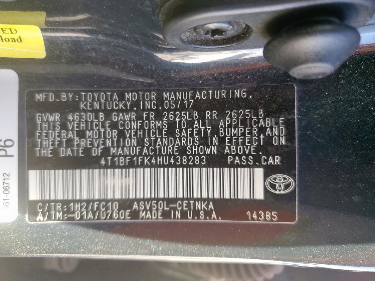 2017 TOYOTA CAMRY