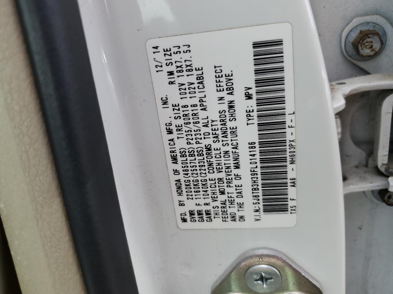 2015 ACURA RDX