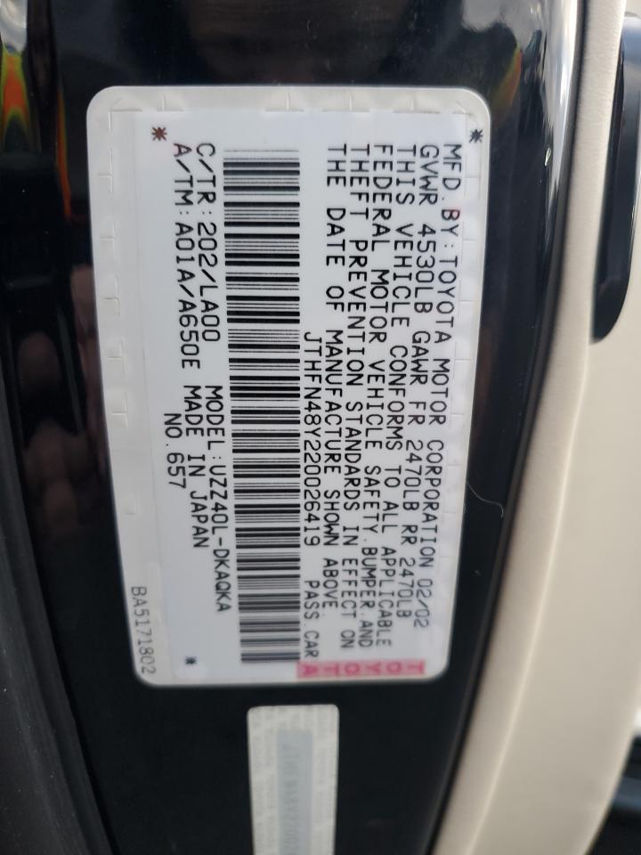 2002 LEXUS SC 430