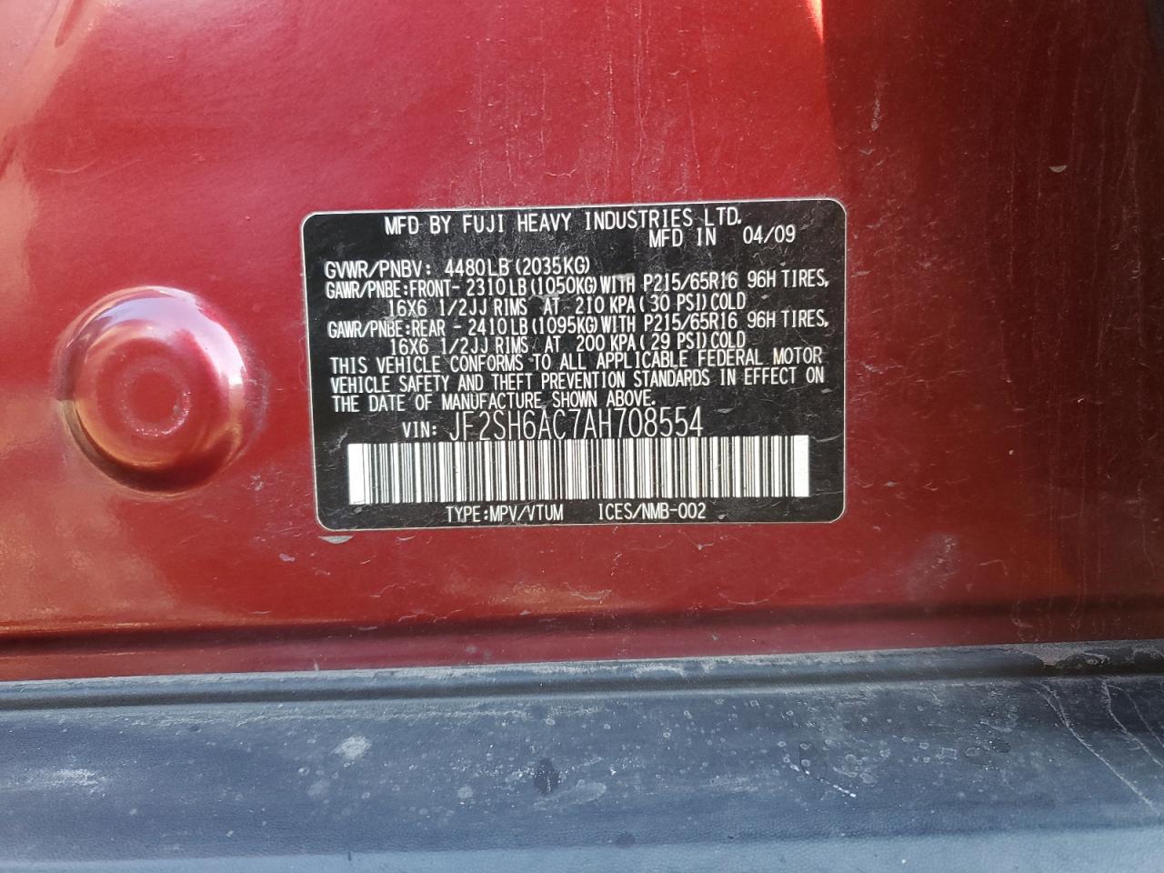 2010 SUBARU FORESTER