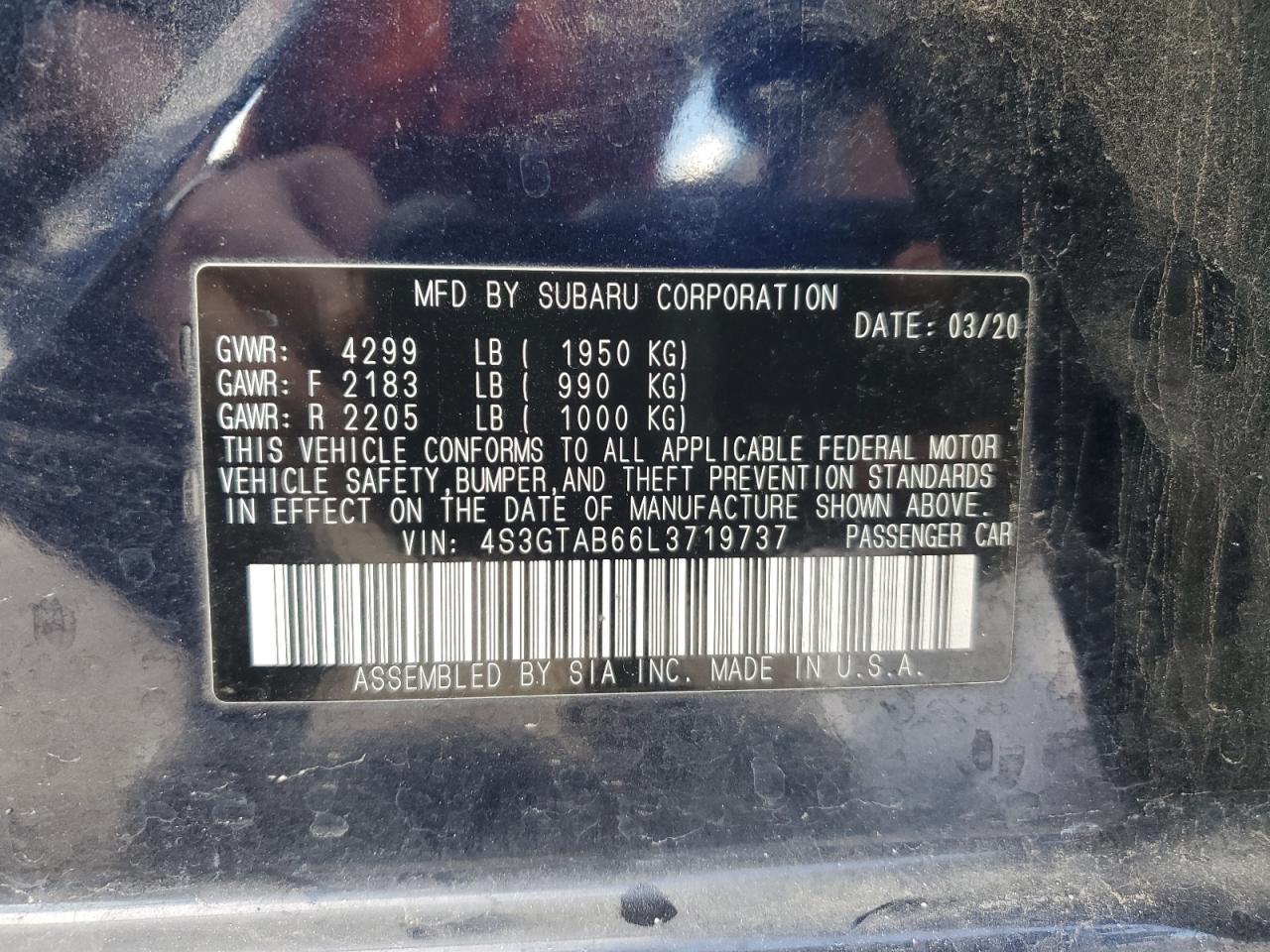 2020 SUBARU IMPREZA