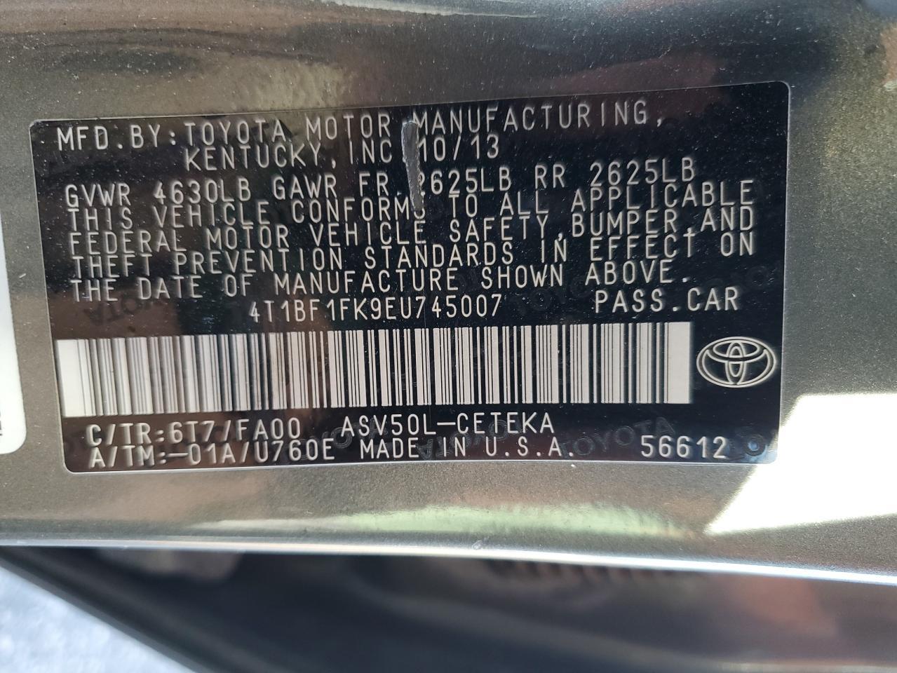 2014 TOYOTA CAMRY