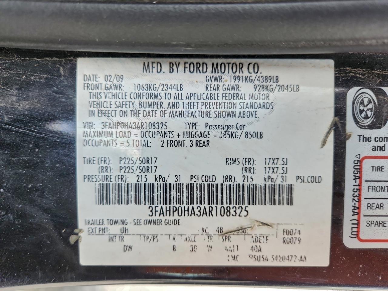 2010 FORD FUSION