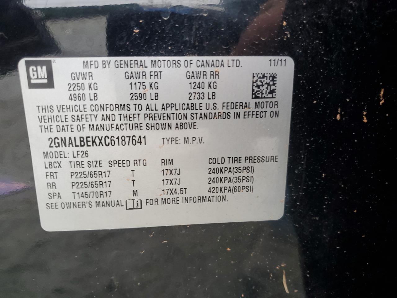 2012 CHEVROLET EQUINOX