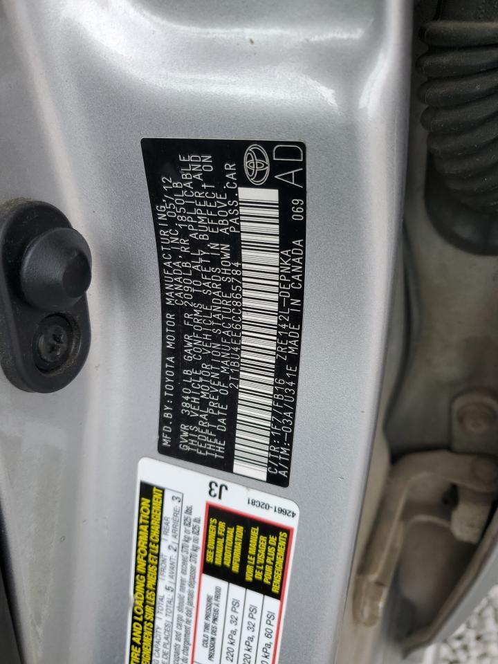 2012 TOYOTA COROLLA