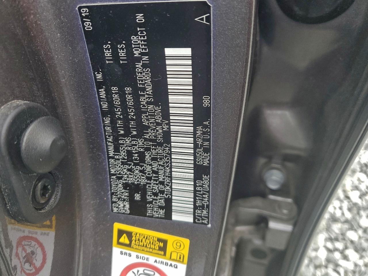 2019 TOYOTA HIGHLANDER