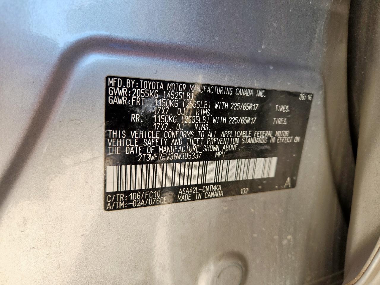 2016 TOYOTA RAV4