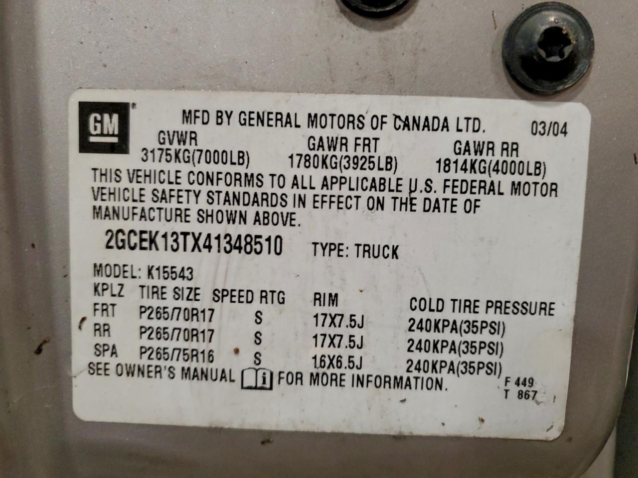 2004 CHEVROLET Silverado