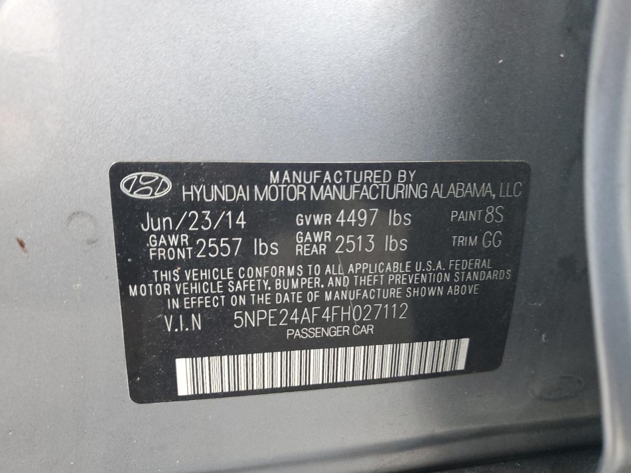 2015 HYUNDAI SONATA