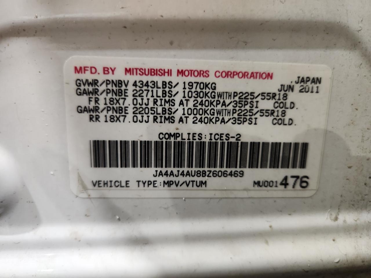 2011 MITSUBISHI RVR