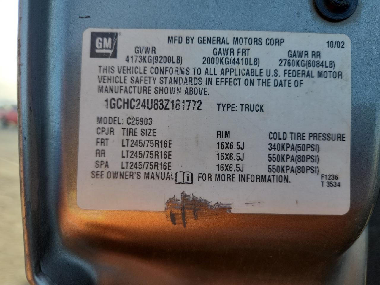 2003 CHEVROLET Silverado 2500