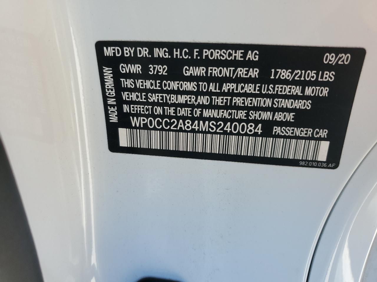 2021 PORSCHE Boxster