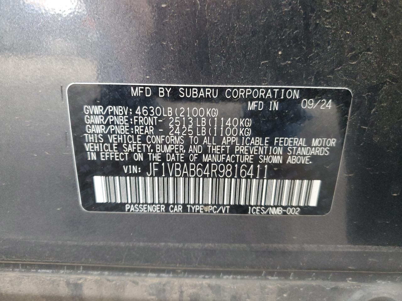 2024 SUBARU WRX